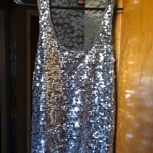 Silver Sequin Tank-top